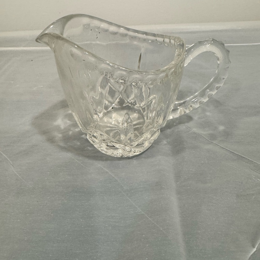 Vintage Clear Pressed Glass Creamer Pitcher
